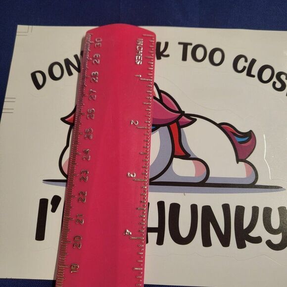 "Don't Park Too Close I'm Chunky" Unicorn Decal Sticker - Picture 4 of 4